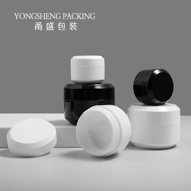 

5g8g15g30g50g Empty Makeup Jar Pot Refillable Sample Bottles Travel Face Cream Lotion Cosmetic Container White Black cream jar
