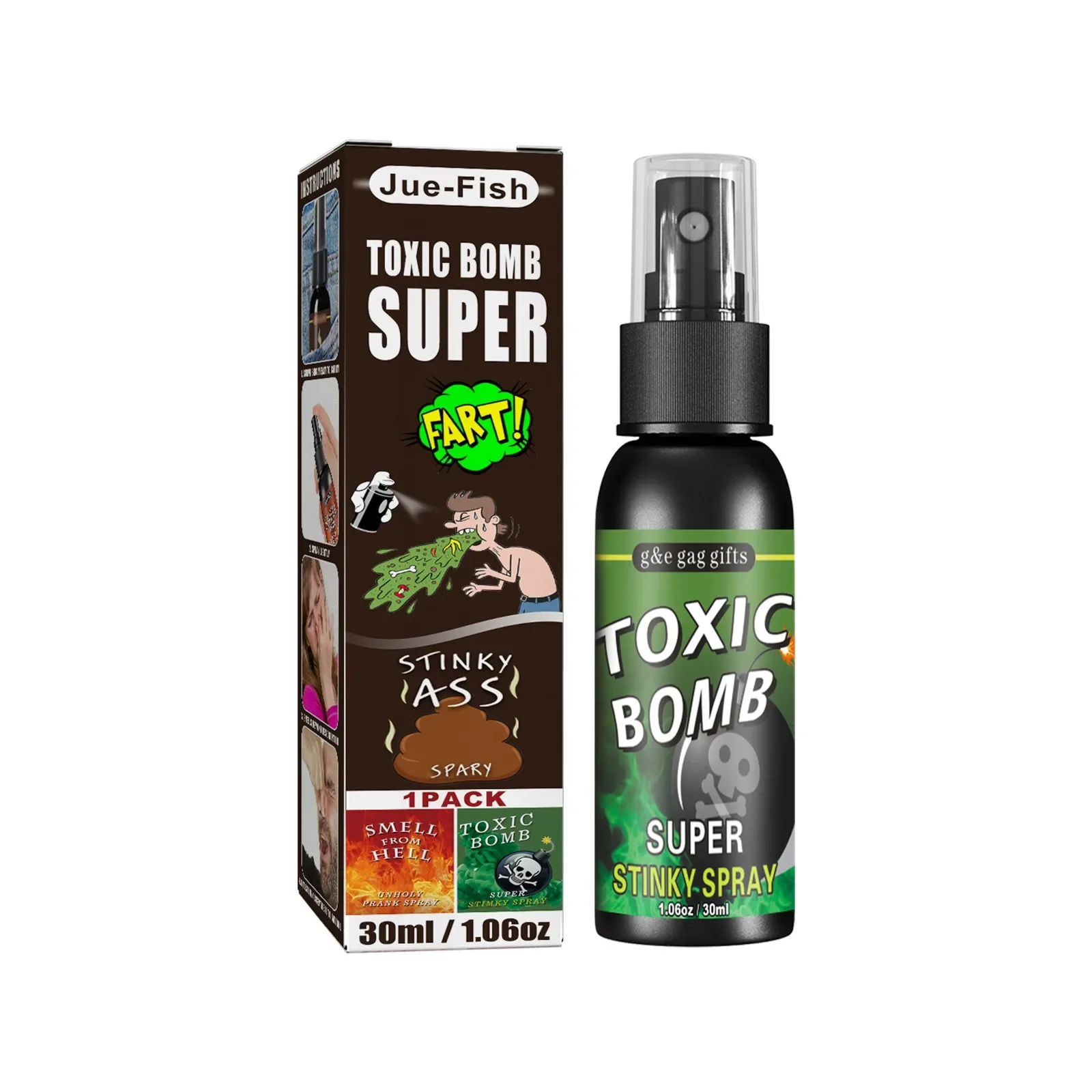Description Picture 4 of item30ml Fart Gag Spray Prank Joke Plastic Spray Can Stink Party Supplies Stinky Fart for Adults Kids Non Toxic Halloween Funny Toys