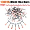 100PCS Steel Nails Round for Steel Nail Gun 10.5mm 16mm 20mm 25mm Pneumatic Nailing Gun Wall Fastening Tool Nailer Special Nails 1
