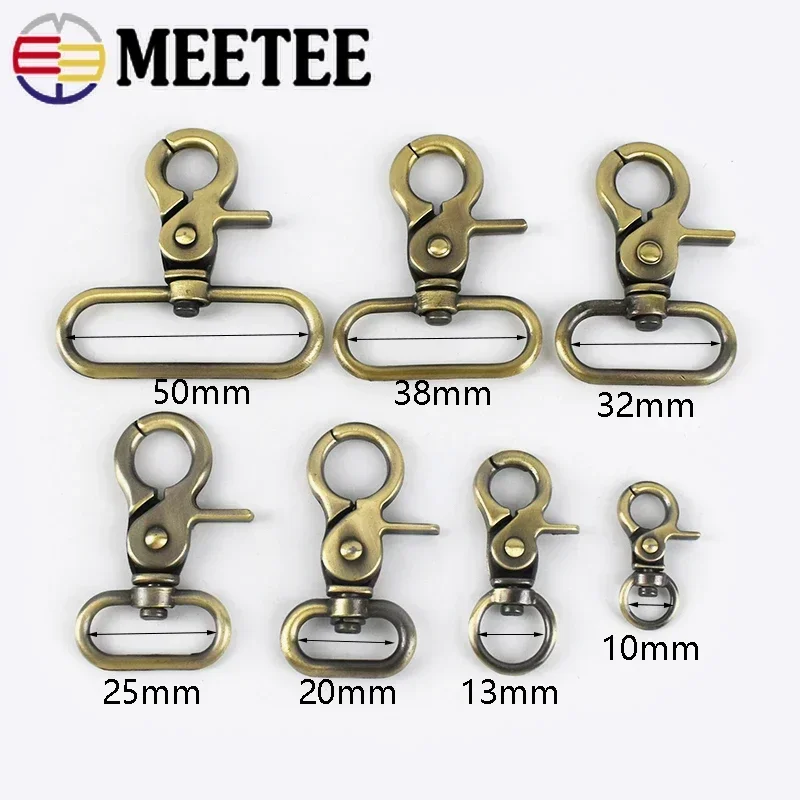 10Pcs 10-50mm 금속 버클 가방 스트랩 개 목걸이 회전 랍스터 걸쇠 웨빙 트리거 스냅 후크 DIY 핸드백 액세서리