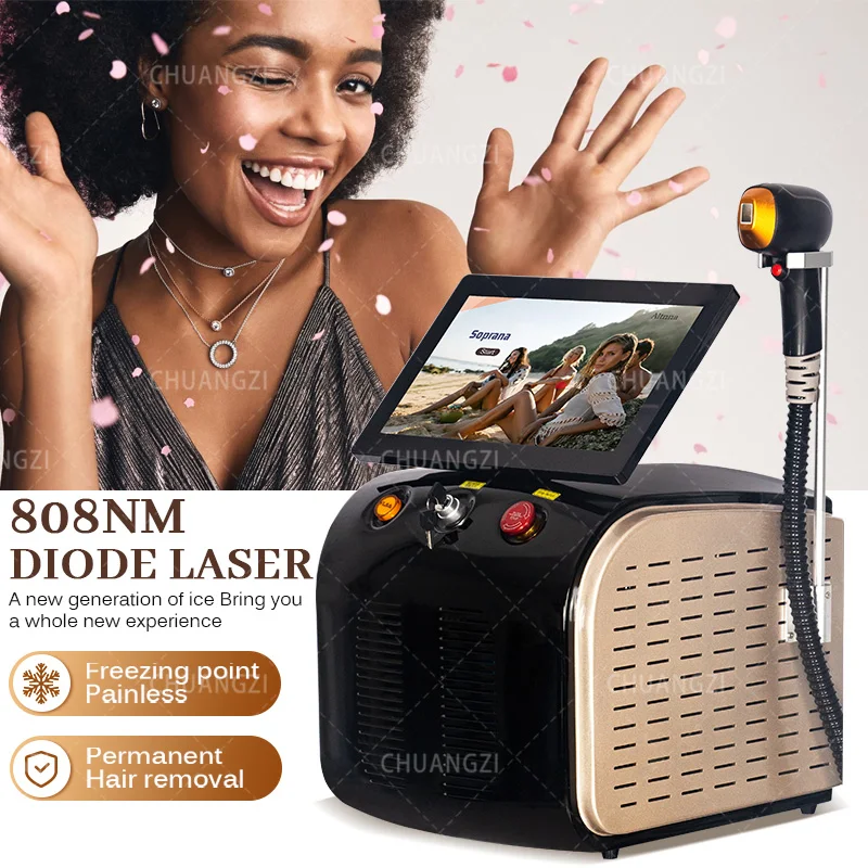 

808nm diode laser hair removal laser: 755+808+1064 suitable for all skin and hair types machine