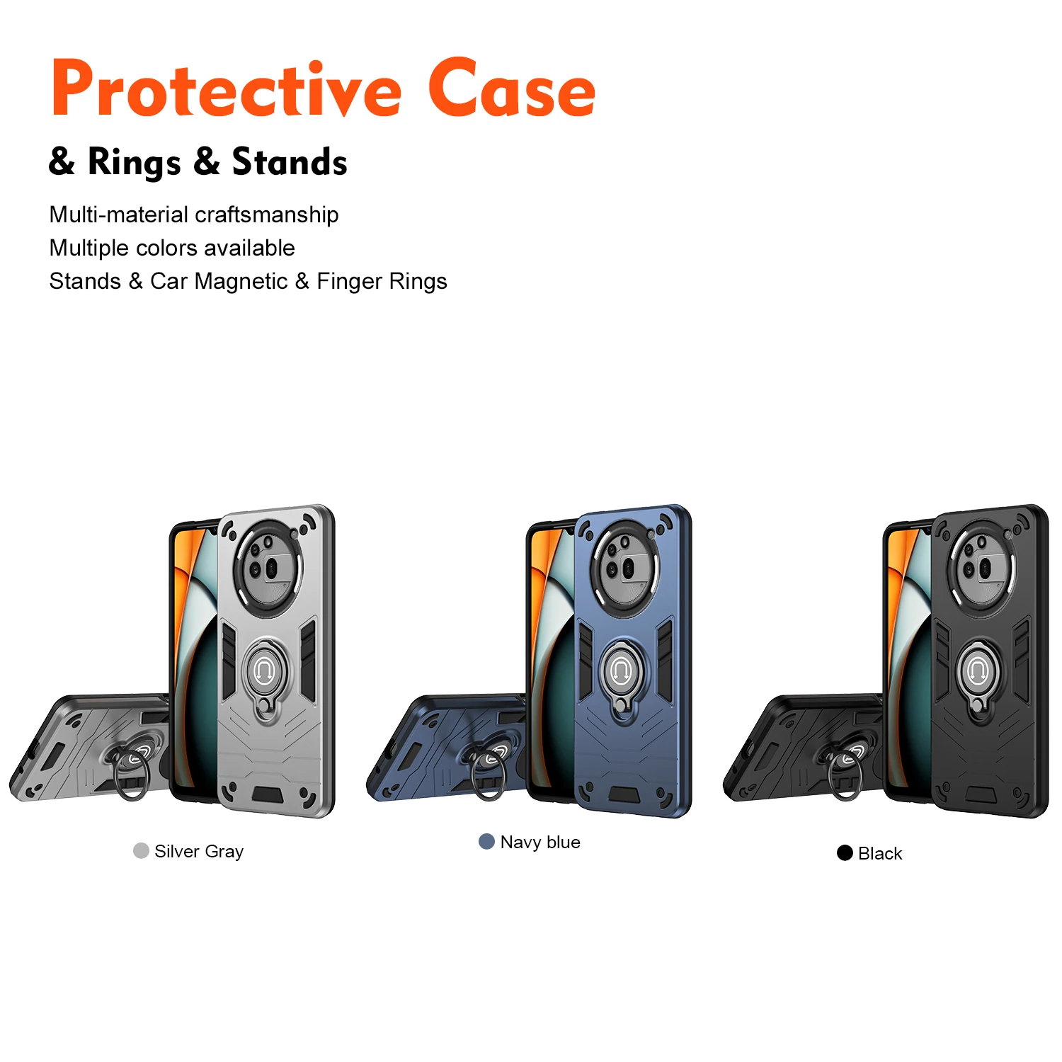 Enhanced Shockproof Phone Case - Durable TPU Frame with Hard Plastic Protective Back Cover