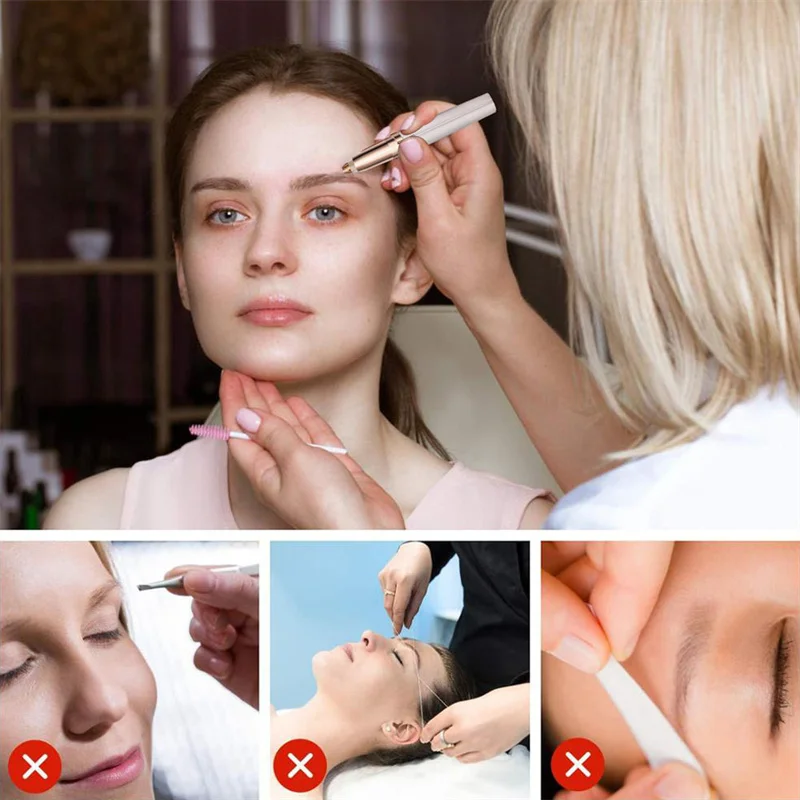 Electric Eyebrow Trimmer USB Charger Security Hair Removal Eye Brow Epilator Shaper Shaver Painless Razor Facial Hair Remover
