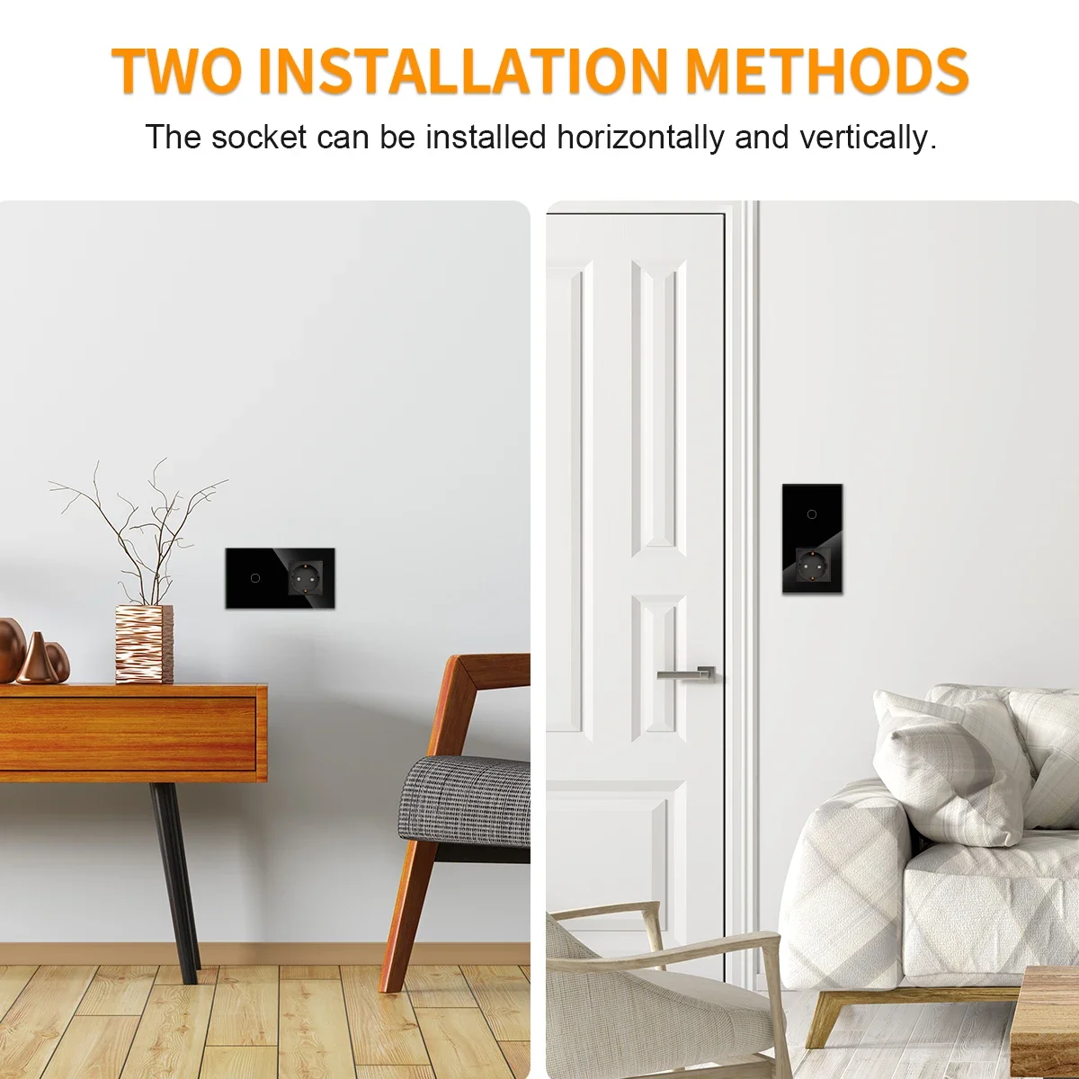 Description Picture 3 of itemZigBee Switch Need Neutral Smart Light Switches,EU Power Socket Parts,Black Glass Panel USB Wall Outlets DIY Part Smart Home