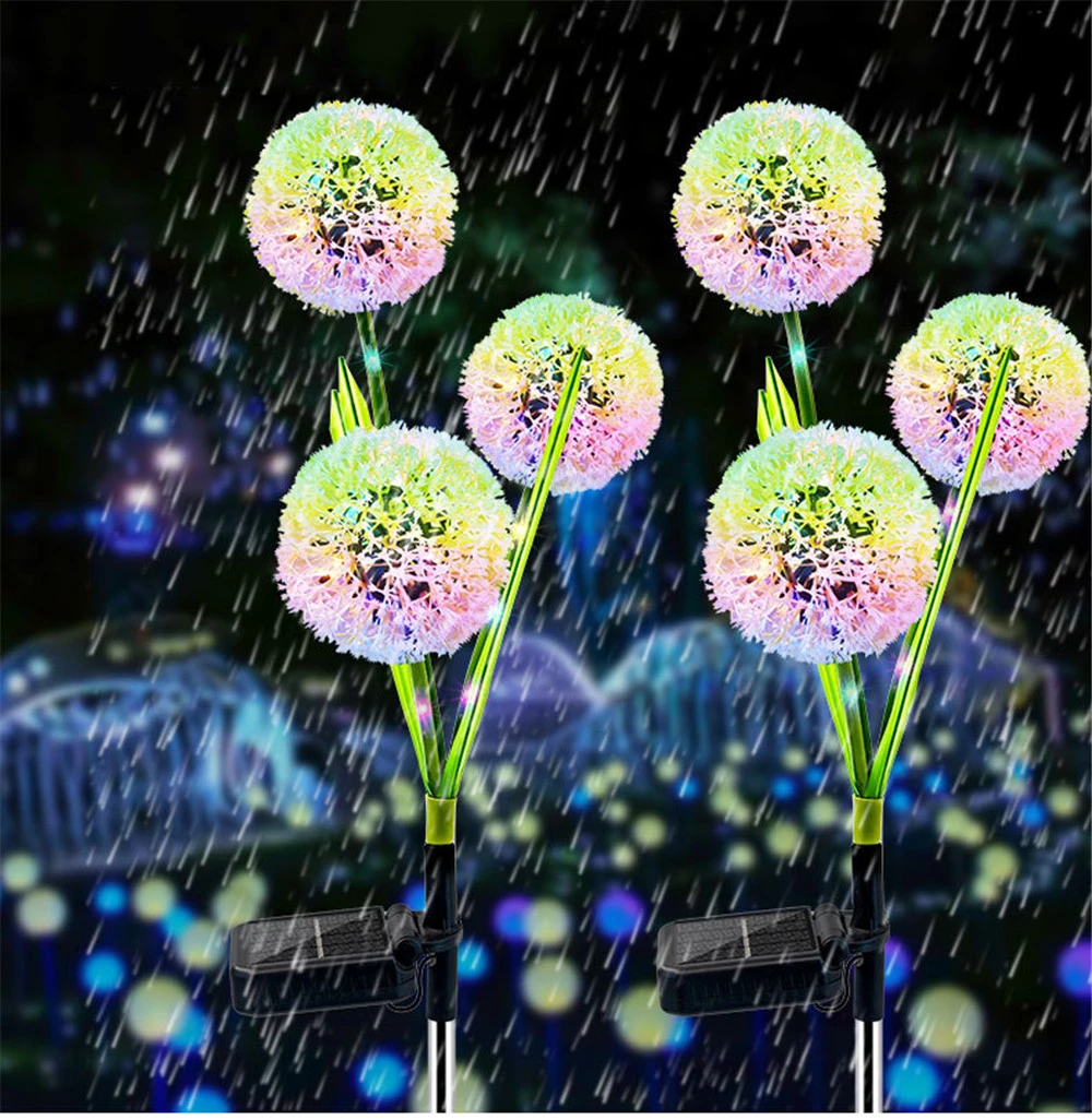 decorative solar lights 3Head Solar Lamp Dandelion rose Carnation Flower Ball LightGarden Simulation Hydrangea Flower outdoor Ground Lawn Lamp Landscape solar powered street lights