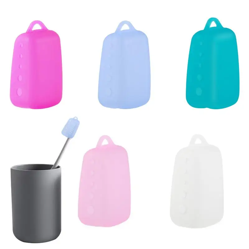 

5pcs Toothbrush Cover silicone Toothbrush Protect Cover Toothbrush Travel Cover With Ventilation Holes Dustproof Head Cover