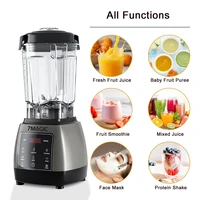 Mélangeur à minuterie robuste 2000W, presse-agrumes, robot culinaire pour fruits, Smoothies glacées, sans BPA, pot de 2L 6