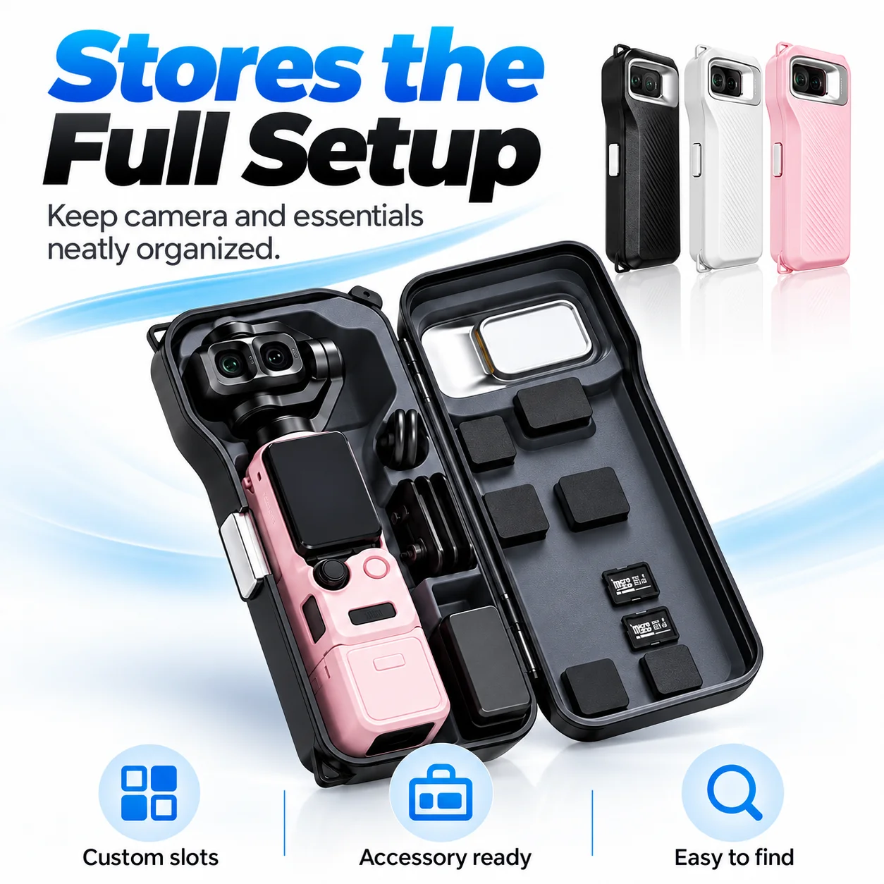 Ultimate Hard Shell Protective Carrying Case with Wrist Strap & Accessory Slots