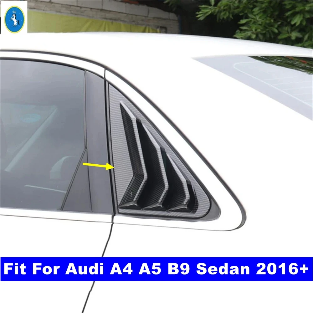 

Car Rear Quarter Window Scoop Louvers Spoiler Panel Plastic Cover Trim For Audi A4 A5 B9 Sedan 2016 - 2020 Black / Carbon Fiber