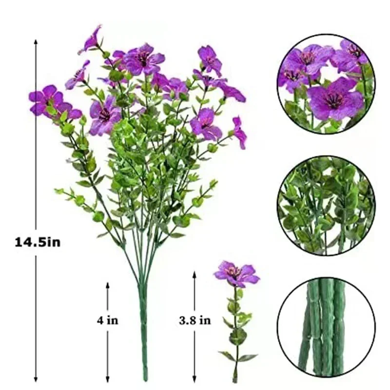 UV Resistant Artificial Flowers for Outdoor and Indoor Decor - Ideal for Yard, Wedding, Home, Kitchen, and Farmhouse Styling