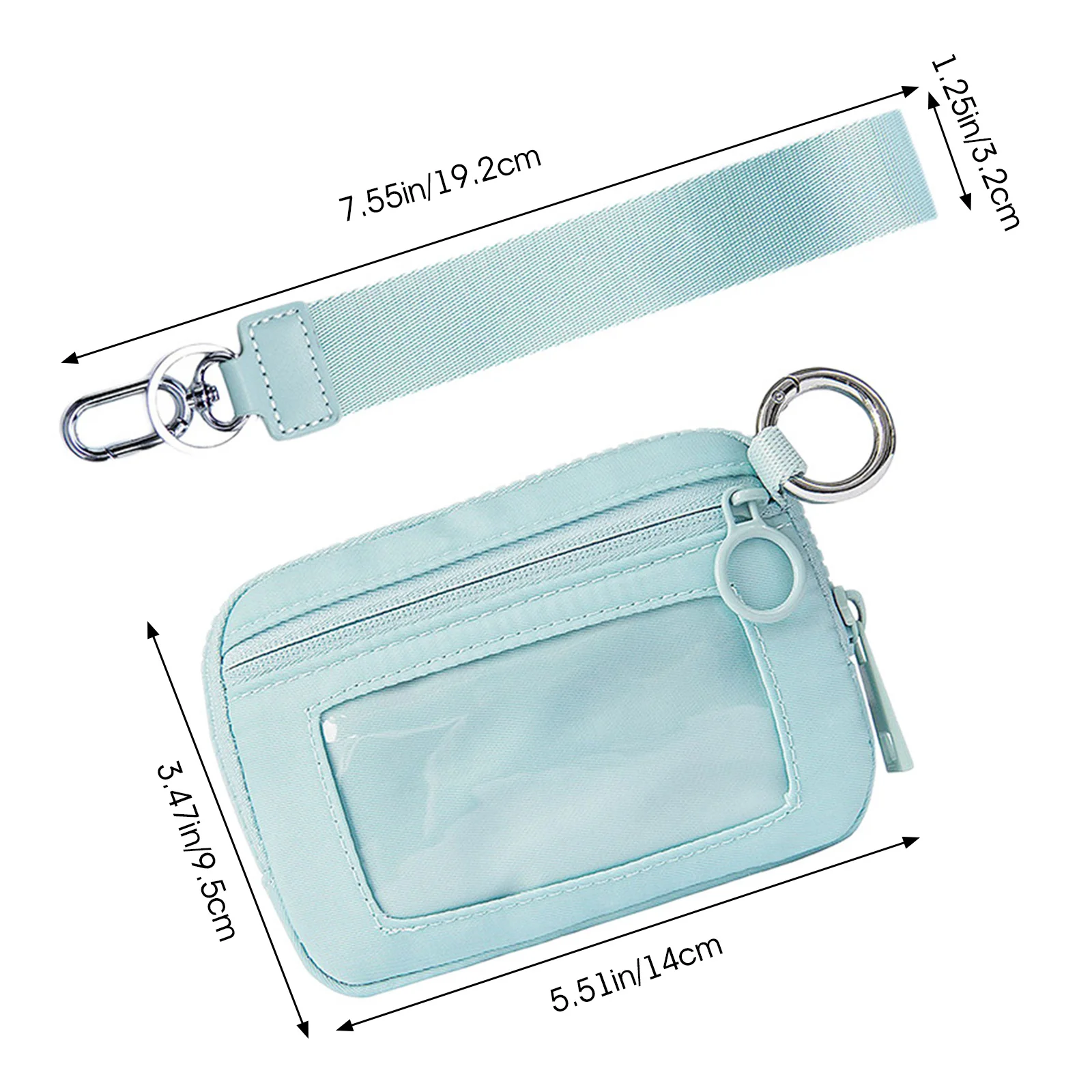 Portafogli da polso per donna Portamonete con cerniera Portafoglio portachiavi leggero per telefono porta carte di credito da viaggio - immagine 5