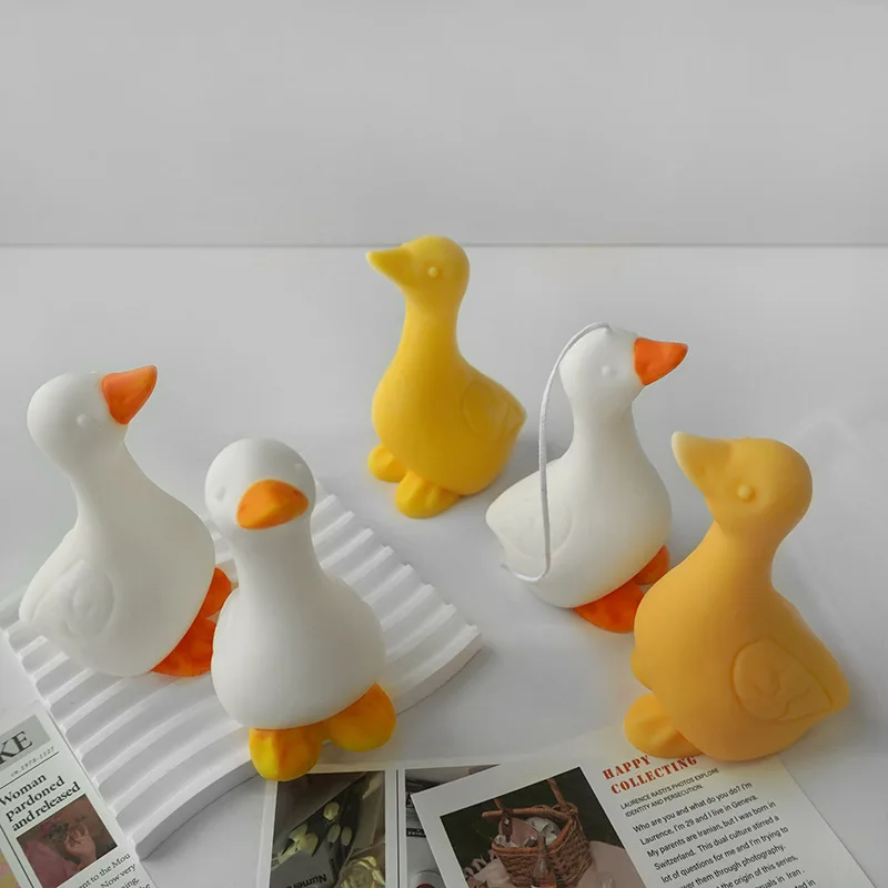 Stampo in silicone 3D a forma di anatra per candele, per