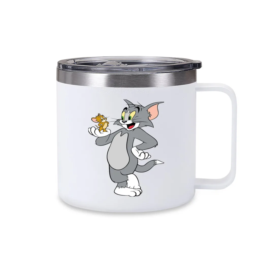 

Handle Coffee Cup Anime-Tom-and-Jerry-Creative Stainless Steel 304 Tumbler Water Bottle 14oz