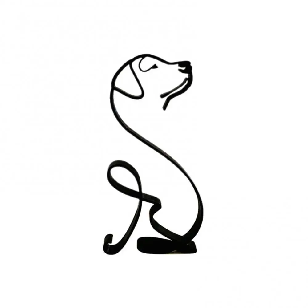 Dog Art Sculpture Simple Metal Dog Abstract Art Sculpture for Home Party Office Desktop Decoration Cute Pet Dog Cats Gifts 2