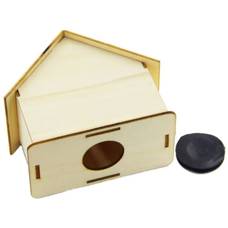 4pcs Wooden House Storage DIY Painting Blank Holder Money Candy Container Desktop Home Box Wood Color_voghion.com