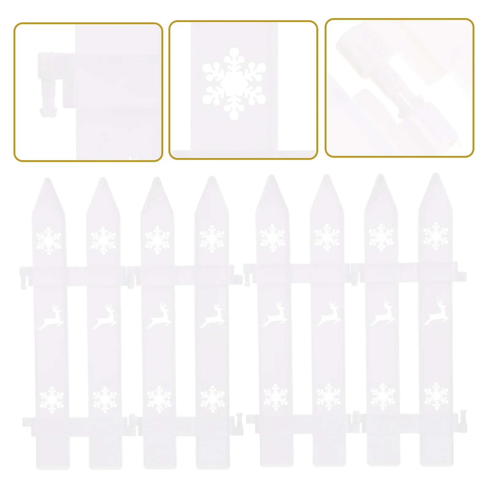 

10 Pcs Props Christmas Tree White Fence Campus Decorations Plastic Party Supplies Clearance