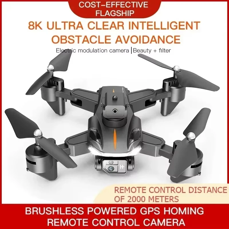 Drone professionnel 8K double caméra atterrissant sur une plateforme, avec son moteur sans balais visible