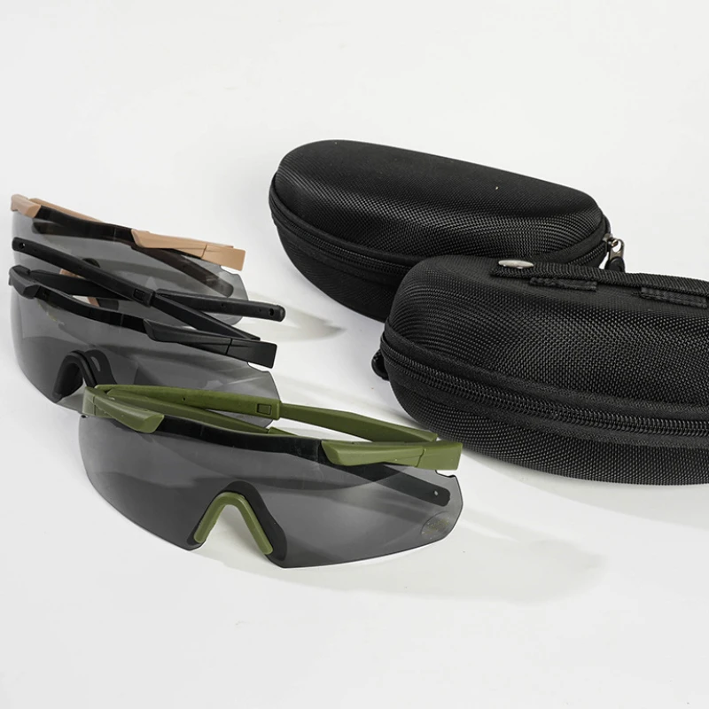 Military Tactical Goggles CS Airsoft Windproof Shooting Glasses HD 3 Lens Motocross Motorcycle Mountaineering Safe Glasses