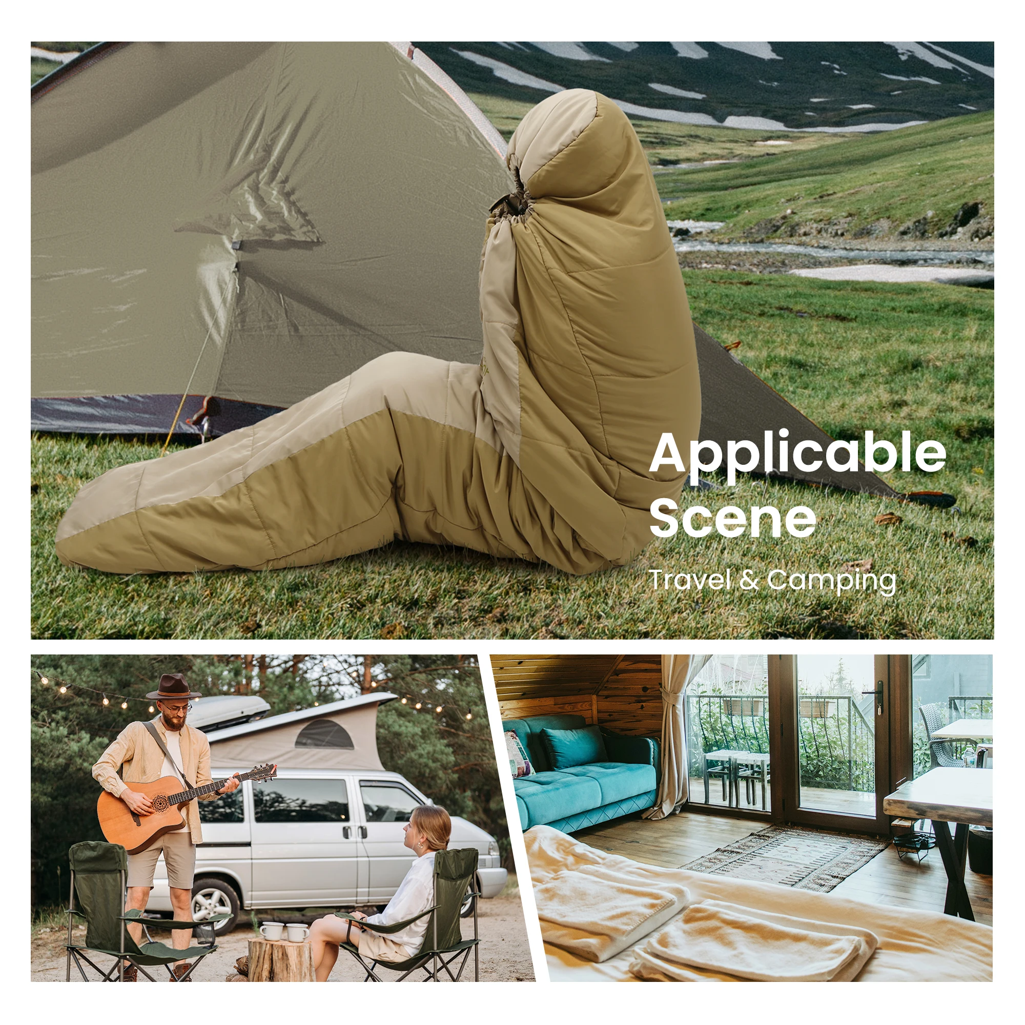 MOUNTAINTOP Adult Mummy Sleeping Bag Blanket Sleeping Bags Winter for Camping Hiking Travel Indoor