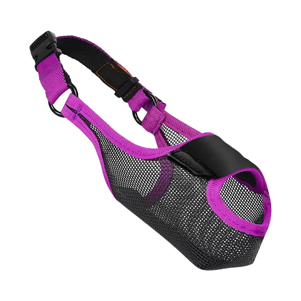 Dog Muzzle Breathable Mesh Dog Muzzle Basket Adjustable Dog Mouth Guard Muzzle with Front Opening Design for Small Medium Large 2