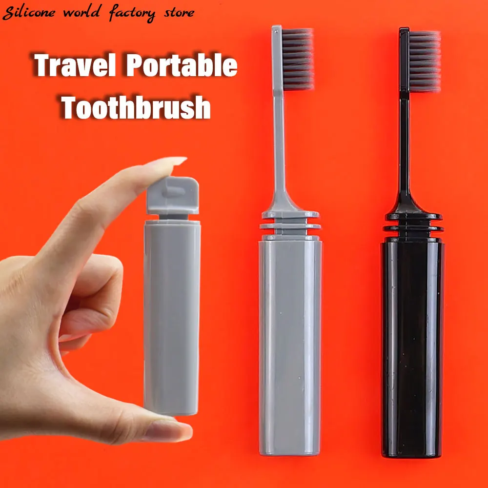 Portable Toothbrush Silicone World Foldable Travel Outdoor Camping Business Trip Adults Soft Bristled Teeth Brushes