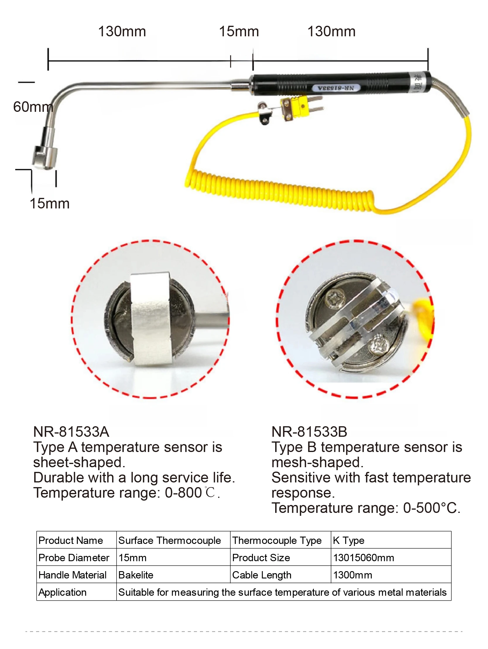 TM902C Handheld Digital Temperature Meter K Type Thermocouple Sensor for Liquid