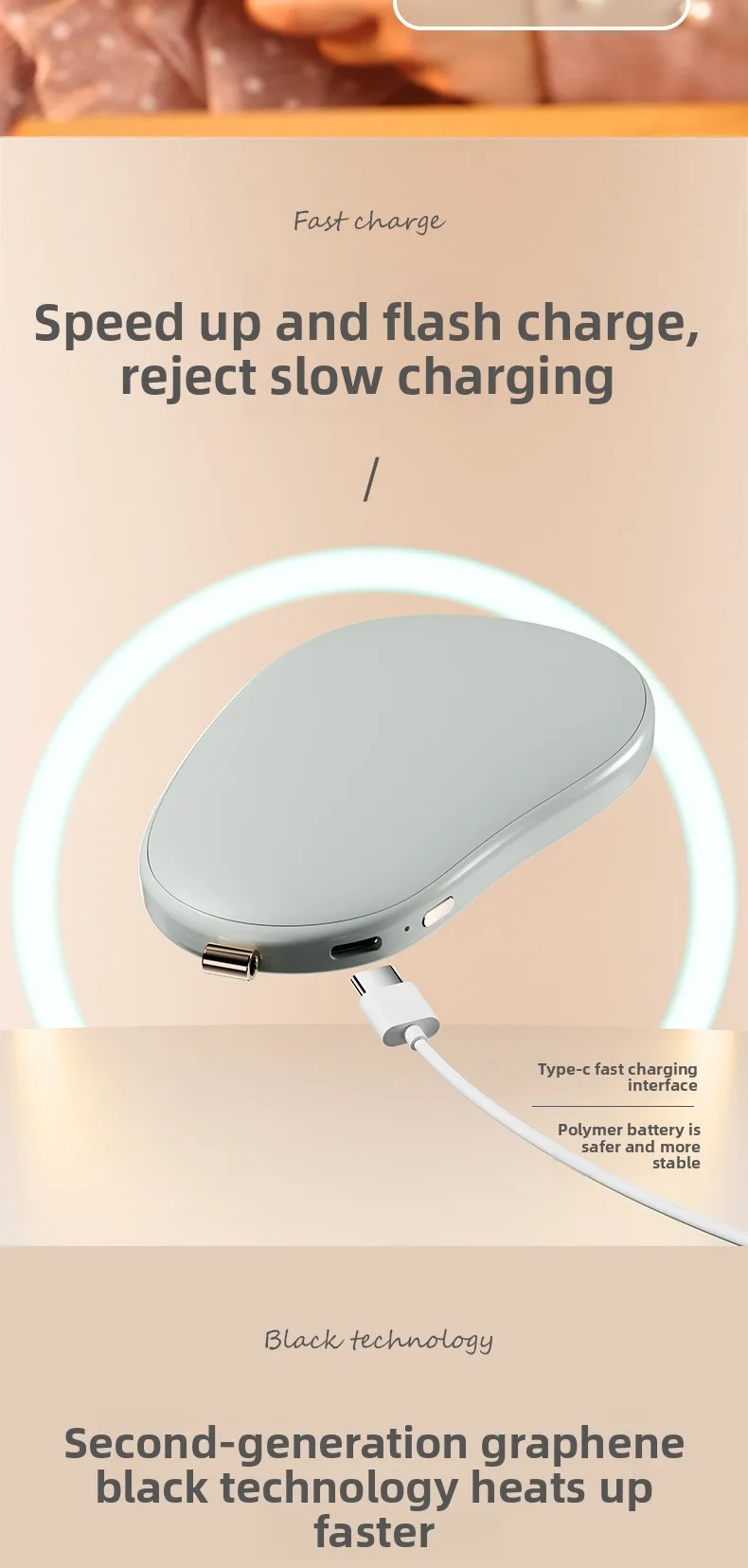 2-In-1 USB Mini Portable Charging Hand Warmer Egg Power Bank - Warm Your Hands In Winter