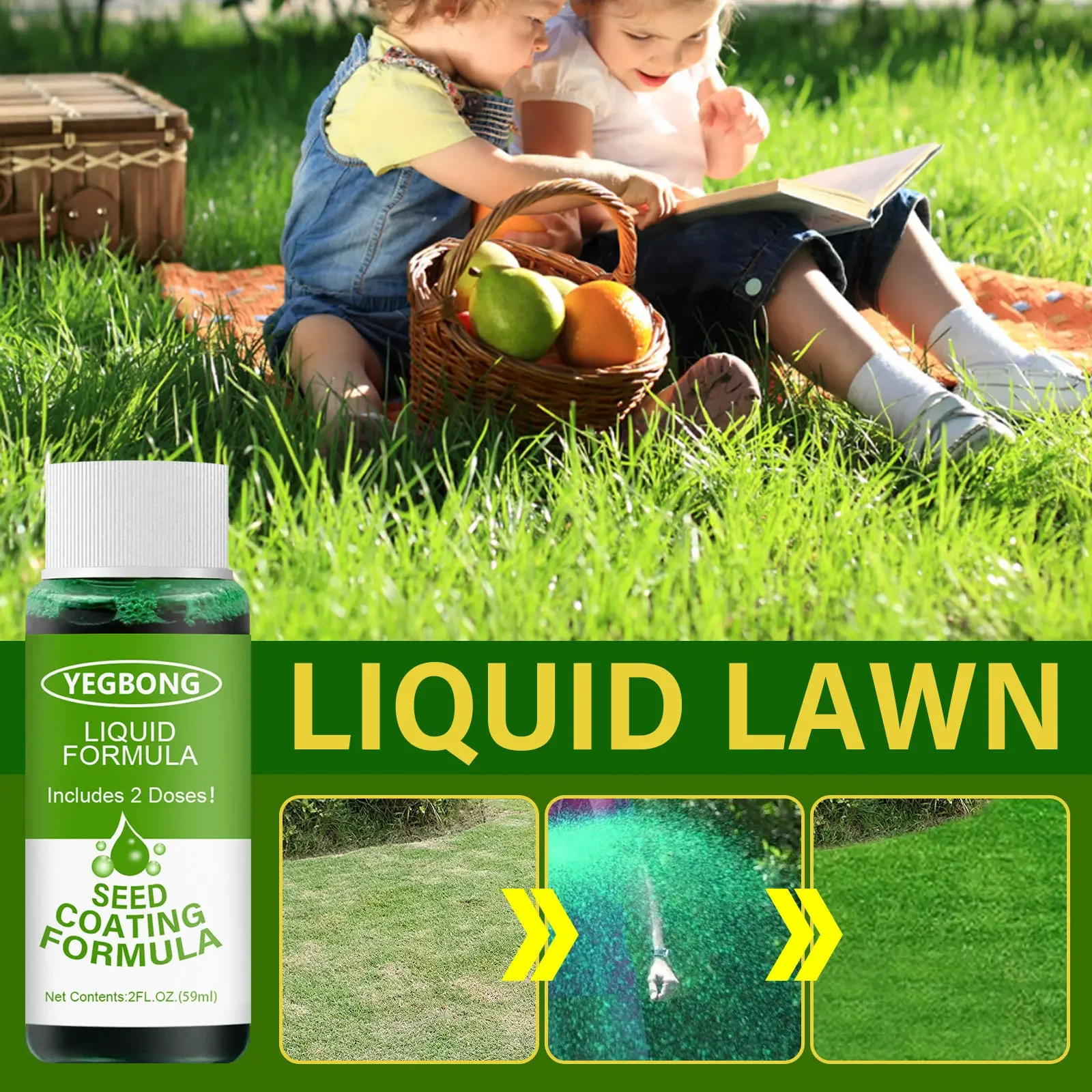 Green Grass Lawn Spray Household Seeding System Liquid Spray Seed Lawn Care Grass Shots