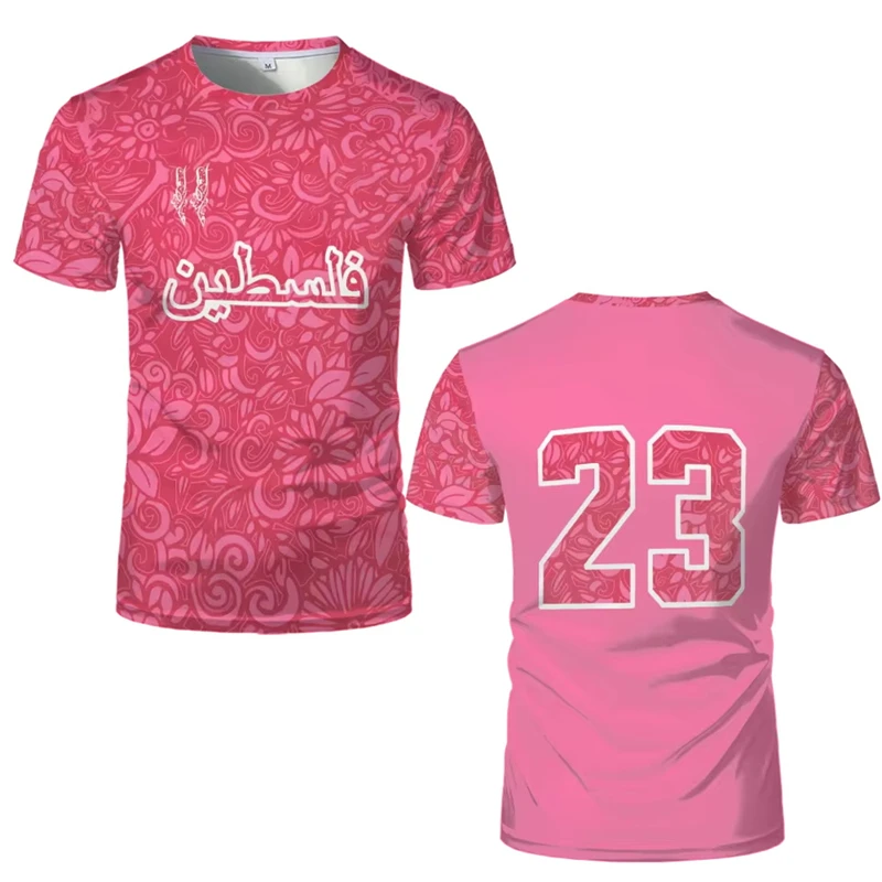 Maglia da calcio palestinese T-shirt per adulti e bambini Nuova estate Stampa digitale Uniformi da calcio Sport casual Bandiera palestinese Top da palestra - Image 3