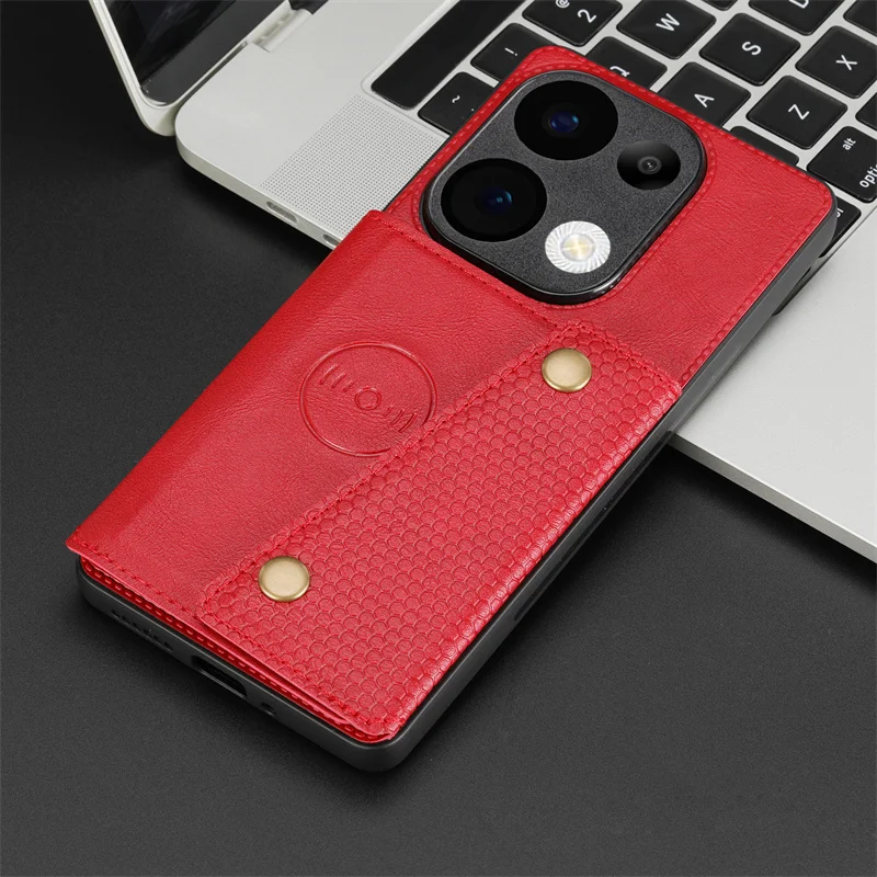 Leather Magnetic Wallet Phone Case with Card Slot Holder