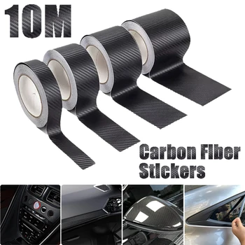 Carbon Fiber Car Stickers Self-adhesive Automotive Wrap Tape Matte Black Self-Adhesive Film 3D Vinyl Car Strips Film Accessories 1