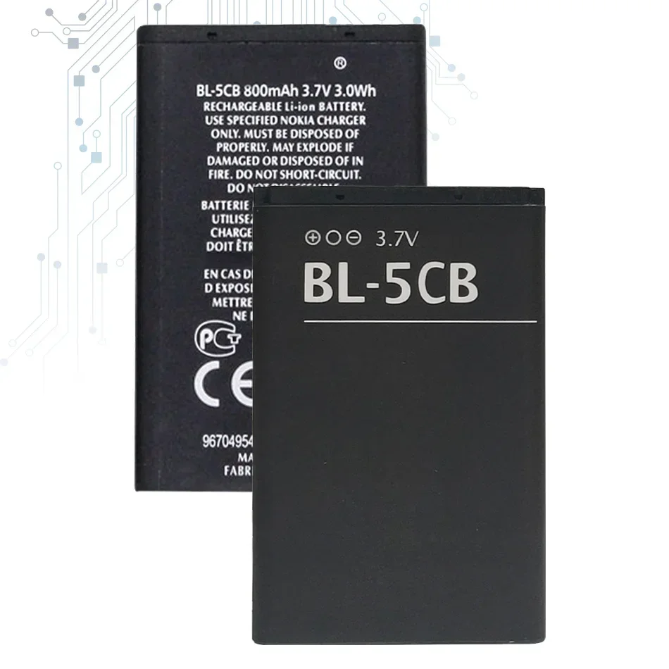 Bl-5Cb Batteria Di Ricambio Per Nokia 3108 2135 6086 6108 6230 6820 7610 N72 N91 100 101 103 105 109 111 113 1000 1282 800Mah