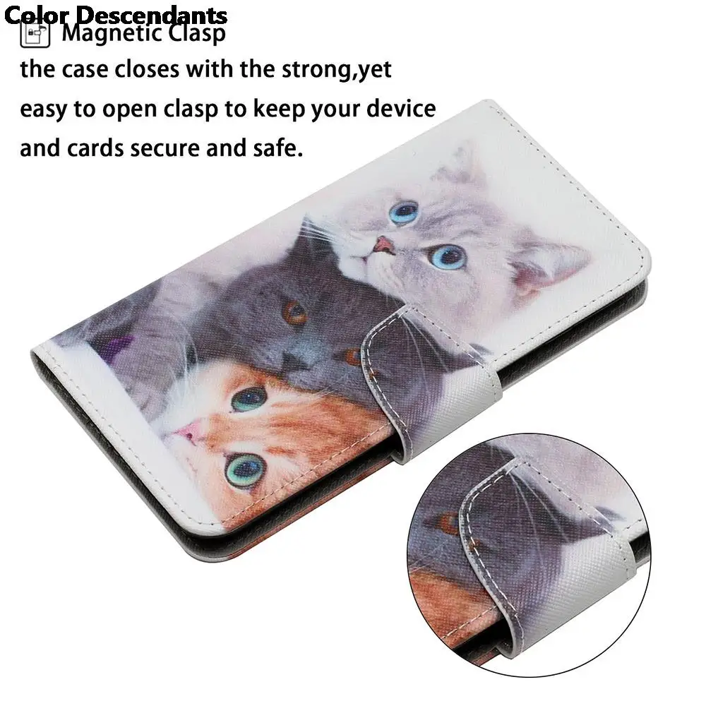Elegant Flip Wallet Leather Case with Butterfly, Flower, Cat, and Flamingo Design