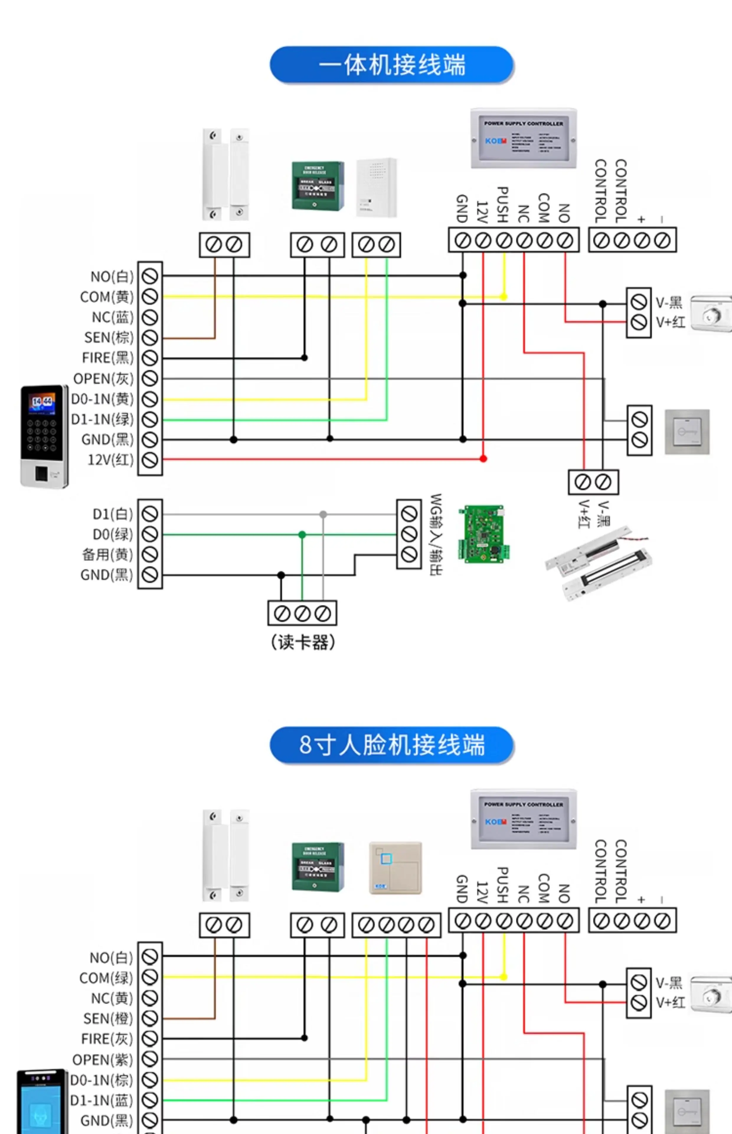 dynamic facial recognition access control system all-in-one machine 5-inch acces