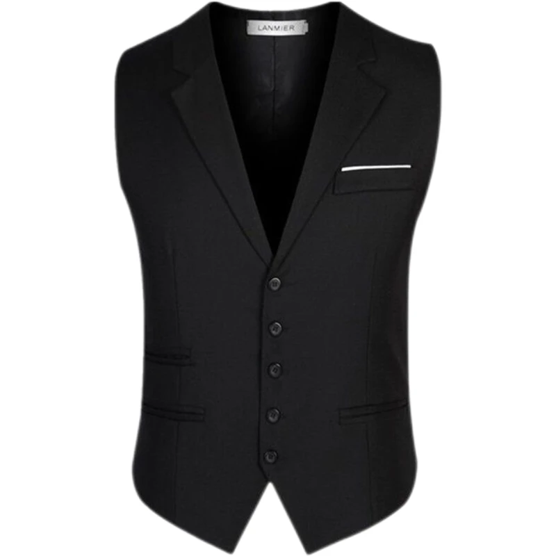Suit Collar Men's Suit Vest Men's Vest Trendy Business Lapel Without Ironing Slim Professional Horse Clip