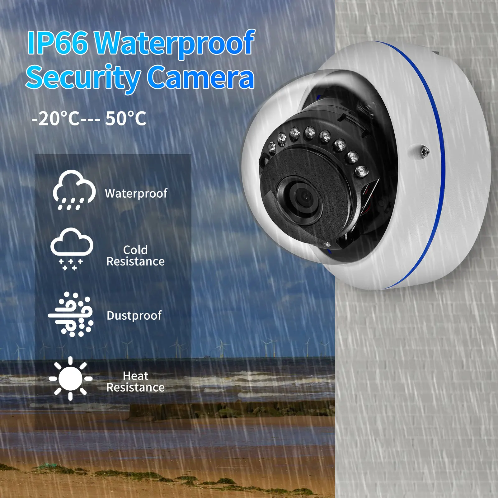 Gadinan 4K 8MP IP Camera Outdoor Audio POE H.265 Onvif Wide Angle 2.8mm Motion Detection Home Metal CCTV Surveillance Camera 6
