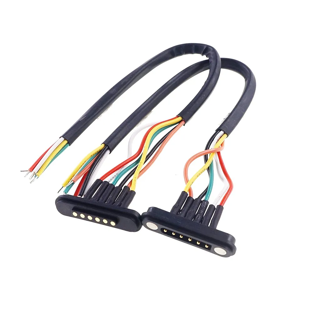 2A wasserdichter magnetischer Pogo-Pin-Stecker, 2, 3, 4, 5, 6 Positionen, federbelastet, 2,54 mm männlich, weiblich, DC-Steckdose, Kontaktleiste – Detail 11