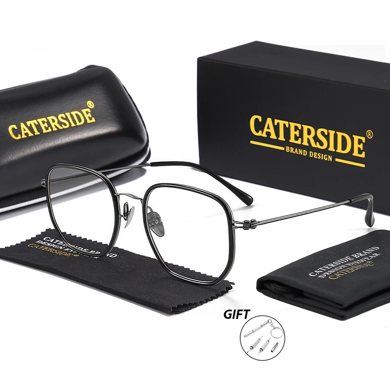 CATERSIDE Vintage Ultra Licht Titan Männer Rahmen Täglich Angepasst Optische Rahmen Lesebrille Mann Anti Blau Licht Brillen – Detail 9