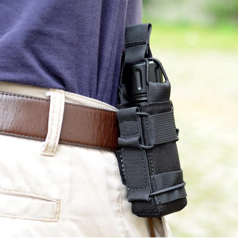 

1000D Tactical Single Magazine Pouch Belt Molle Mag Bag Flashlight Pouch Baton Holder Hunting Knife Holster for Shooting Airsoft