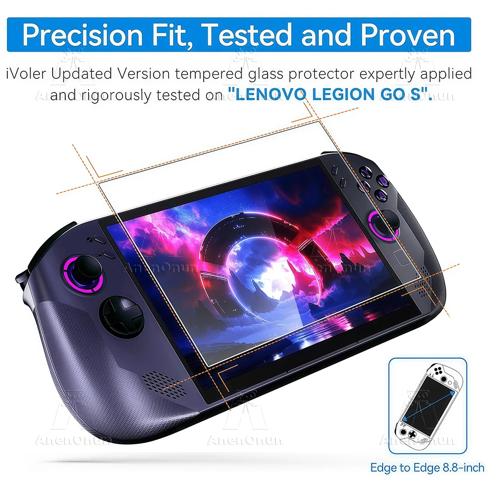Bruchsicheres gehärtetes Glas für Legion Go S, kratzfest, Anti-Fingerabdruck, Ultra HD, blasenfrei, 2,5D, gebogene Kante, Displayschutzfolie – Detail 1