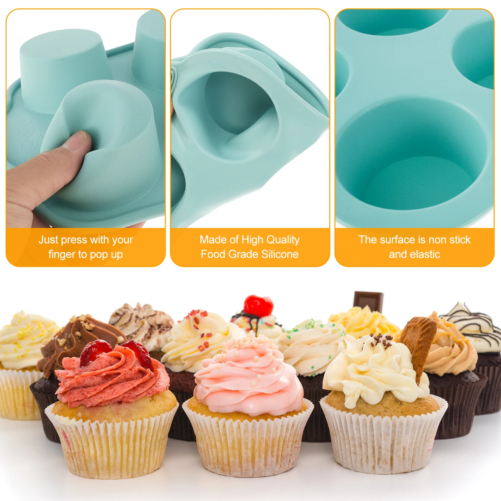 Silicone Baking Amazon Muffin Top Pan 3Pcs Silicone Cake Mold Pan