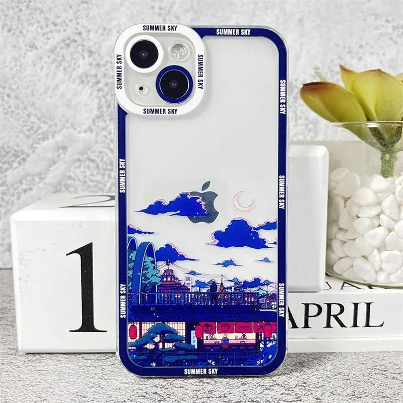 Anime Scenery Clear Phone Case