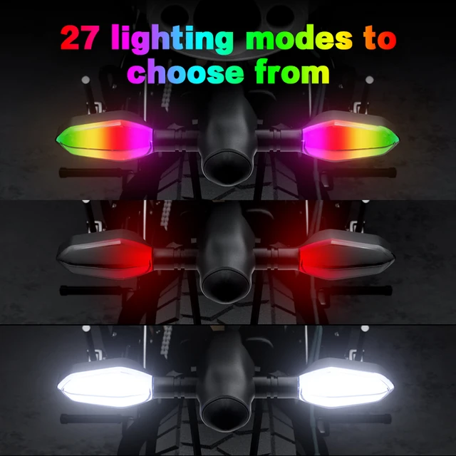 Motorcycle LED Turn Signal Lamp Color Projection Lamp Sequential Flowing Flash Indicator Lights Directional LED with Projector 3