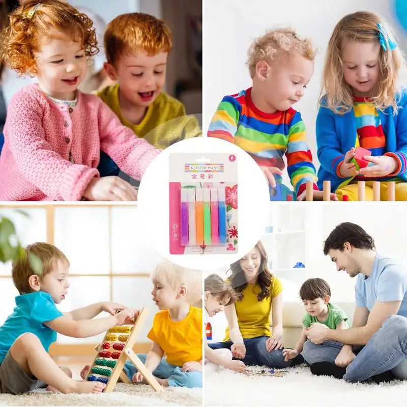 버블 컬러 펜 인쇄 버블 펜, 소녀용 매직 펜, 버블 컬러 페인트 펜, DIY 버블 드로잉 펜, 3D 아트 안전 펜, 6 색
