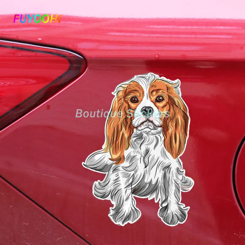 Fuyoohi Play Stickers Cavalier King Charles Spaniel Dog Modeling Decalcomanie Pvc Fashion Window Decoration Moto Decalcomania Squisita