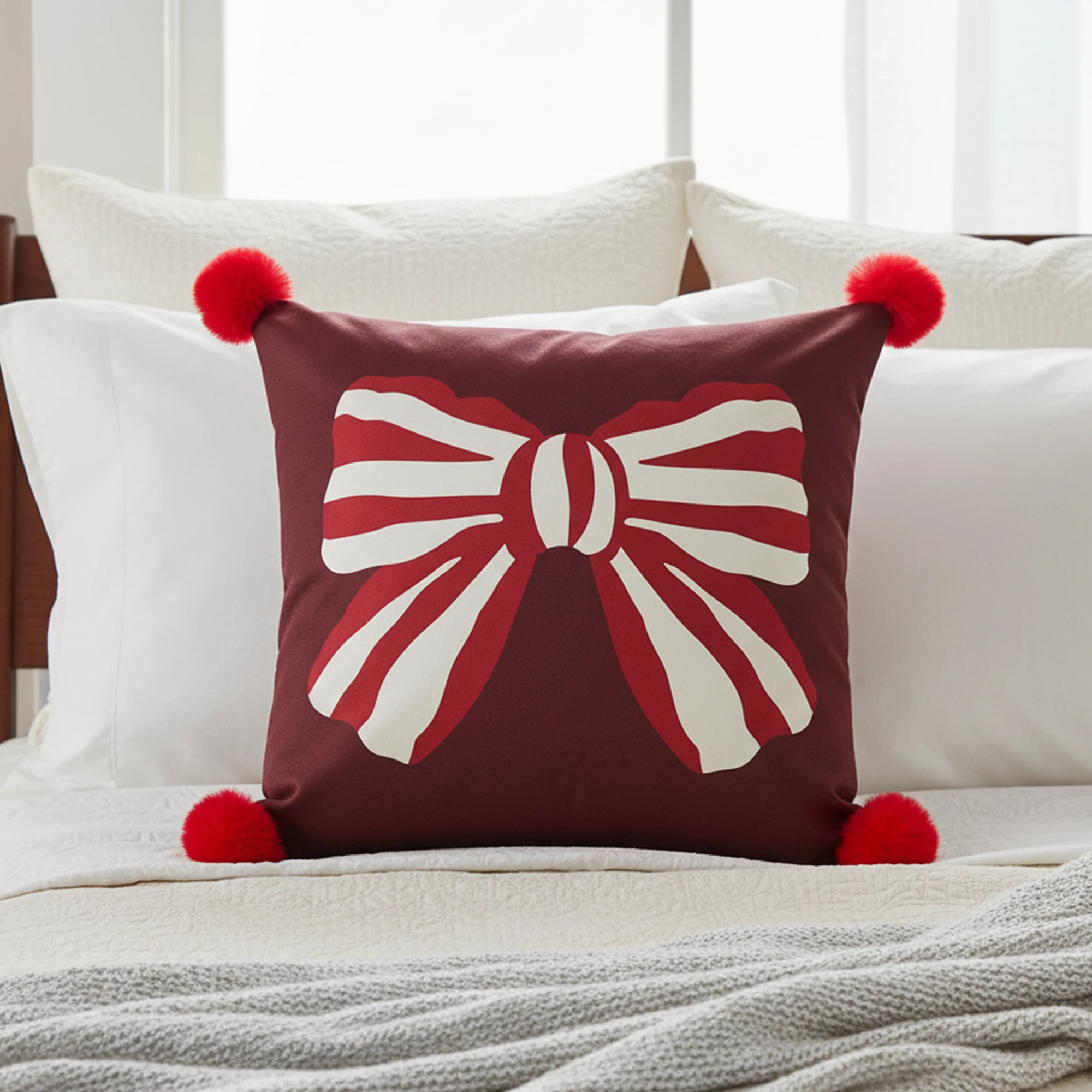 Romantic Heart Pattern Throw Pillow Case Love Print Cushion Cover for Living Room Couch Bedroom Decor