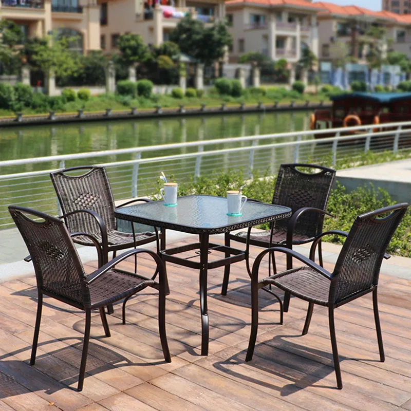 Outdoor Furniture Set For Courtyard Chairs with Table Umbrella For Garden 3m Round Square Beach Umbrella Pool Awning Aluminum
