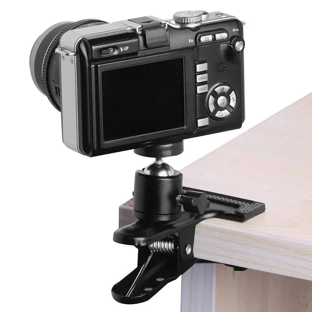 2pcs Cross Stitch Clip Clamp Non-slip Table Edge Embroidery Clip Adjustable Clip-On Desk Stand 360 Rotation for Camera Tripod