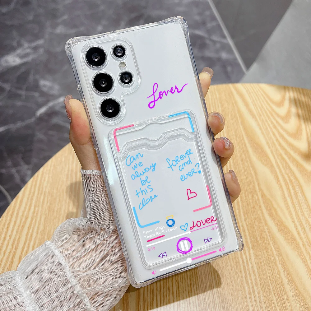 Love Heart Silicone Card Holder Phone Case with Card Slot