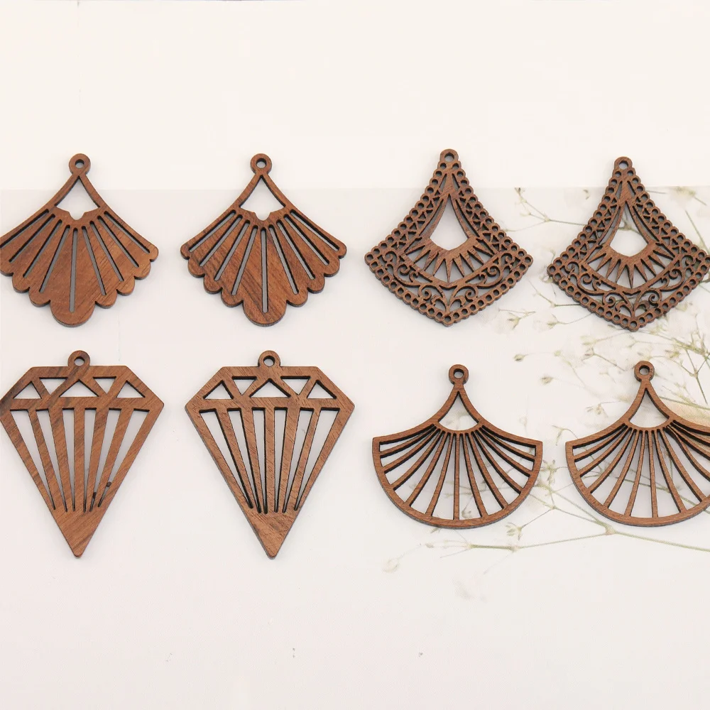 Cordial Design 50Pcs Charms/Natural Wood/Fan Shape/Pendant/DIY Earrings Accessories/Hand Made/Jewelry Findings & Components - cordial